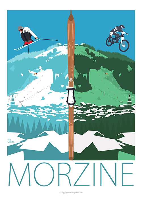 morzine Avoriaz Art Affiche Poster Galerie Eric Garence bonjourlaffiche.com affiche vintage